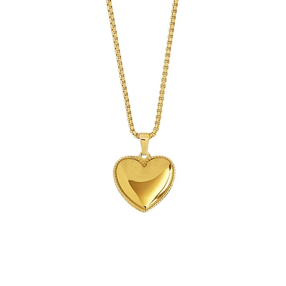 Jewelry - 18k Gold Plated Glazed Heart Necklace